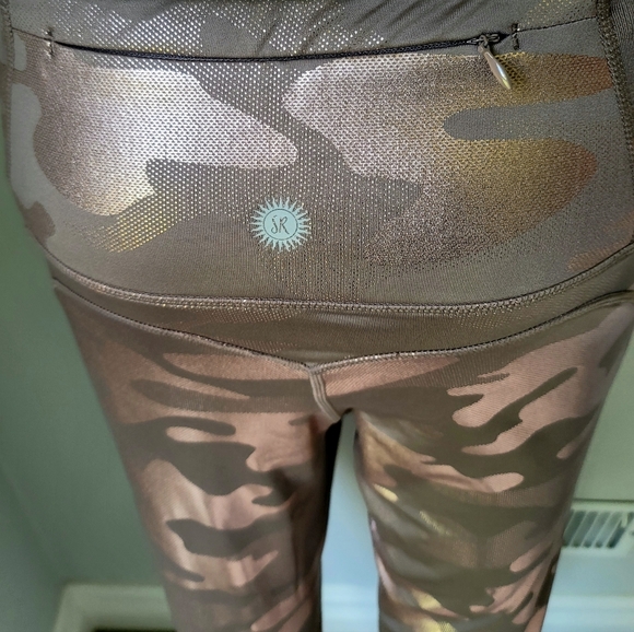 Sommer Ray Rose Gold Metallic Camo Leggings - Picture 5 of 9